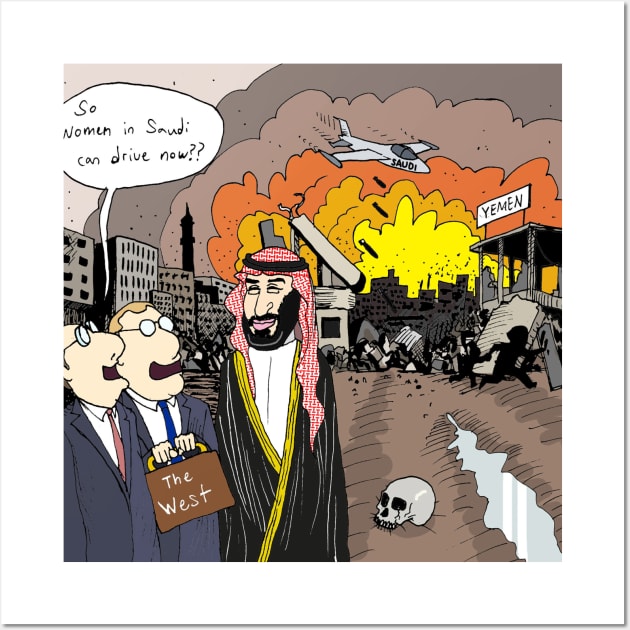 Saudi in Yemen Wall Art by Felipe.Makes.Cartoons